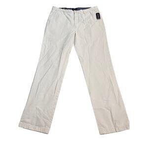 Nautica Deck Pants 36x34 Men’s Flat Front Khaki Cotton Twill Casual Chinos NWT